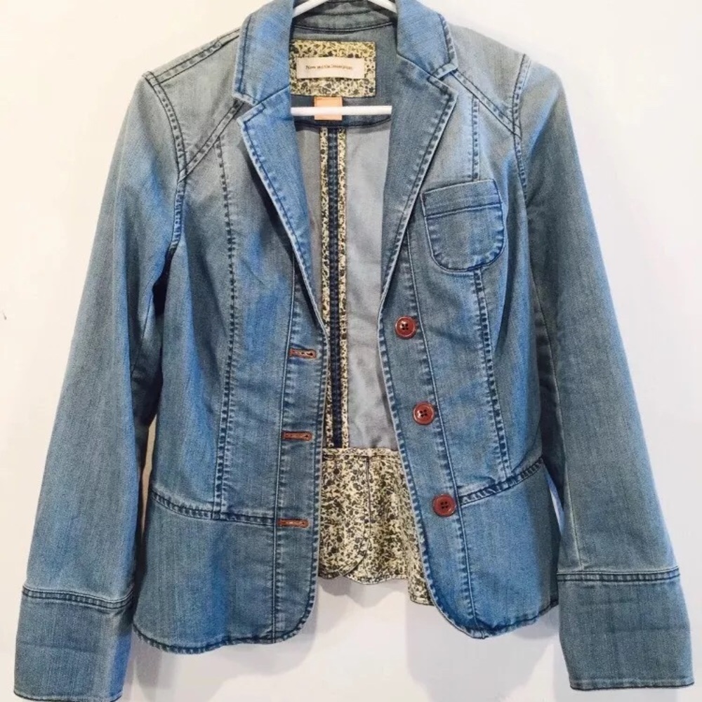 Anthro Pilcro the Letterpress Jean Jacket Blazer 2